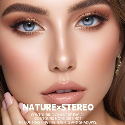 Okerker Cool Toned Contour Palette with Mirror - Taupe Grey Contour Powder for Pale Light Cool Toned Skin