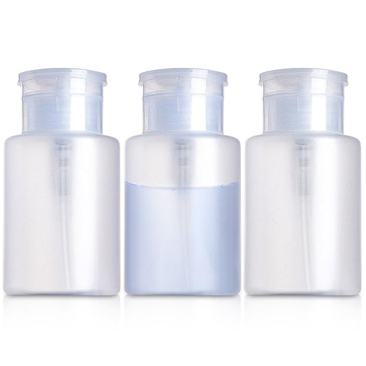 Refillable Pump Dispenser 3-Pack – PP Material for Acetone, Nail Polish Remover, Alcohol – Milukon