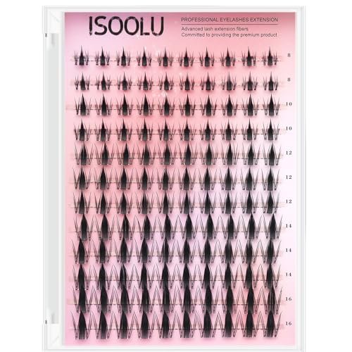 ISOOLU Lash Clusters Manga Individual Lashes - Wispy Eyelash Clusters WideSpan Wet-Look Spiky Lashes with Bond & Seal, Aesthetic 120 PCS - görsel 2