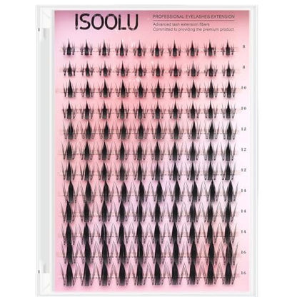 ISOOLU Lash Clusters Manga Individual Lashes - Wispy Eyelash Clusters WideSpan Wet-Look Spiky Lashes with Bond & Seal, Aesthetic 120 PCS