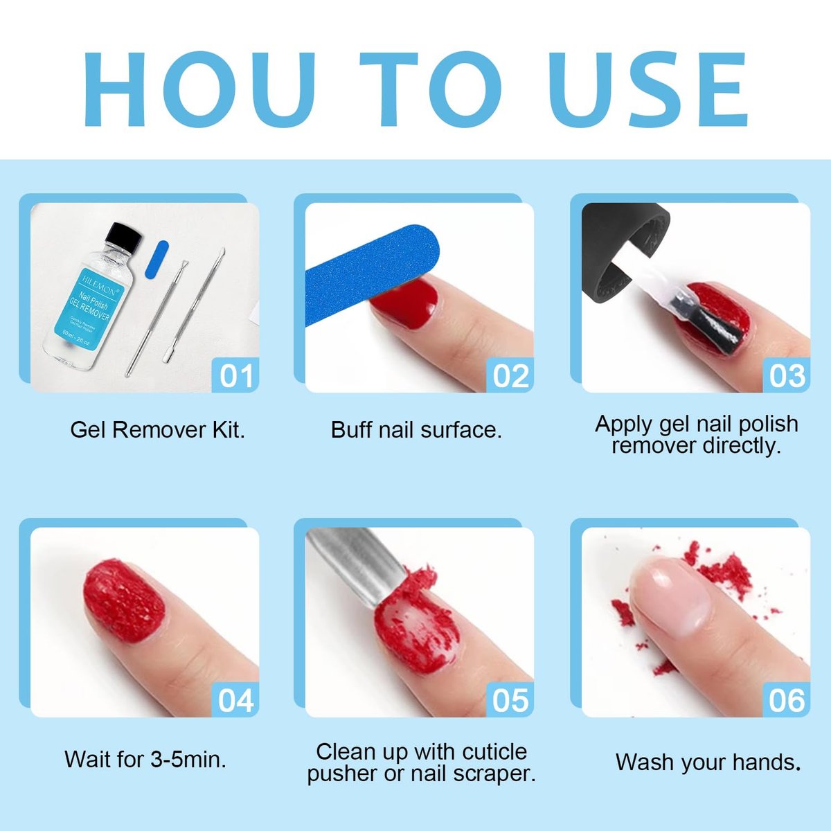Quick Gel Nail Polish Remover Kit – Remove Gel Polish in 3 Minutes, Safe for Natural Nails, No Soaking or Wrapping, 60ml Avelisse