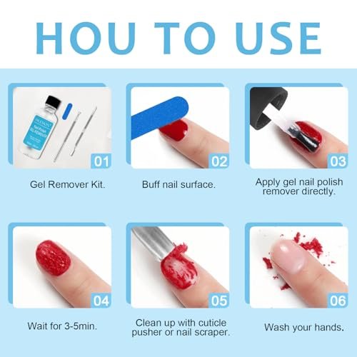 Quick Gel Nail Polish Remover Kit – Remove Gel Polish in 3 Minutes, Safe for Natural Nails, No Soaking or Wrapping, 60ml Avelisse