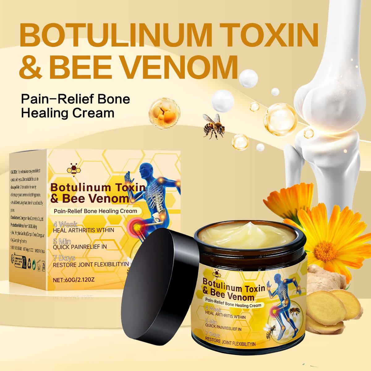 rubeonly 2-Pack Bee Venom Joint Gel Cream – Advanced Professional Formula for Back, Neck, Hands, and Knee Relief Avelisse