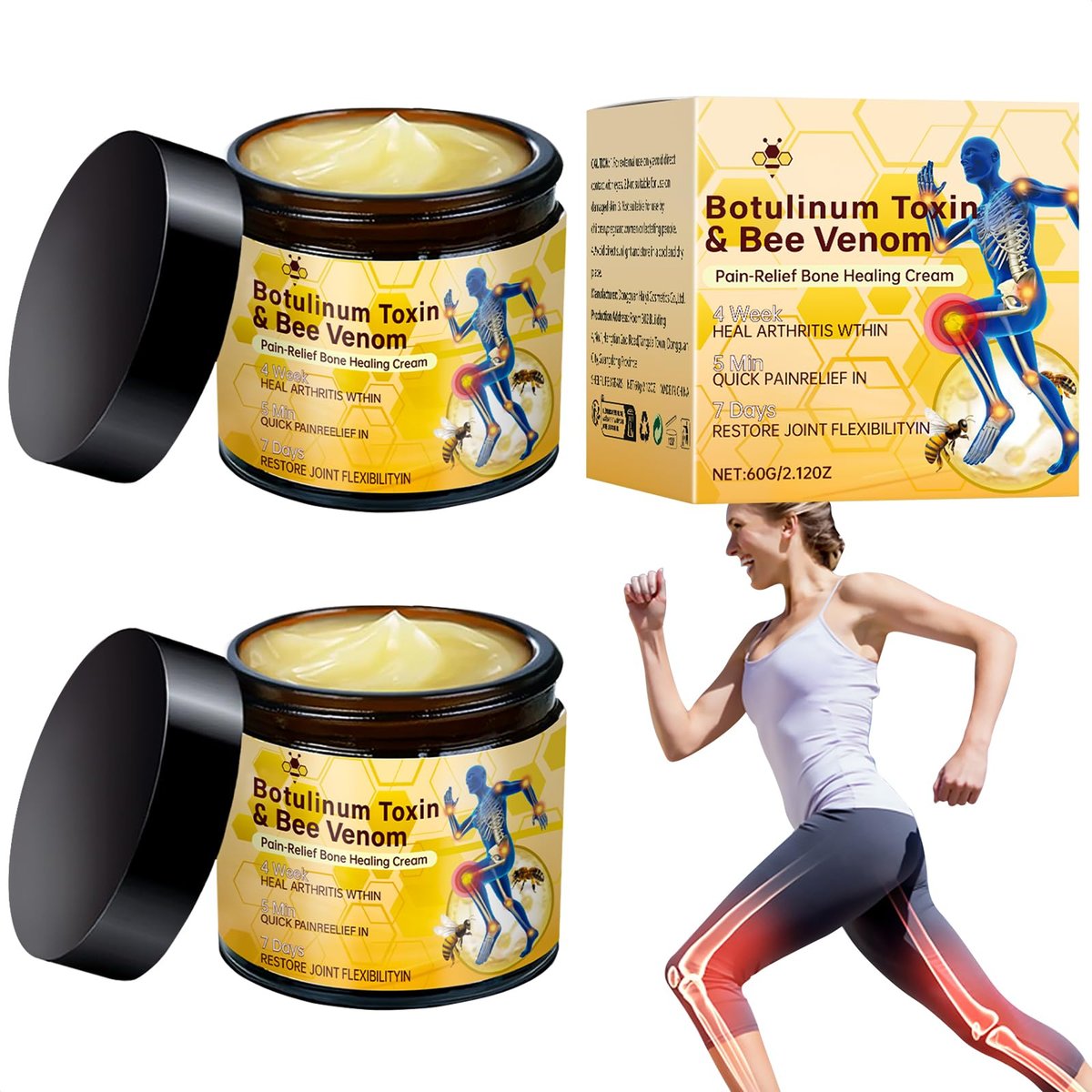 rubeonly 2-Pack Bee Venom Joint Gel Cream – Advanced Professional Formula for Back, Neck, Hands, and Knee Relief Avelisse