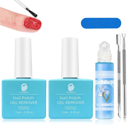HiLemon Quick Gel Nail Polish Remover – Easy Remove Gel Polish in 3 Minutes, No Soaking or Wrapping, 15ml 2-Pack Avelisse