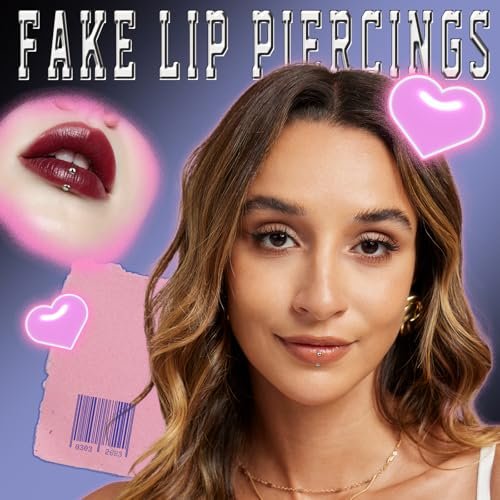 YGDZ Face Gems & Fake Piercings: Nose Stud Silver, Eyebrow, Lip, Stick On Face Stickers, Rave Accessories, Y2K Makeup for Women & Men - görsel 10