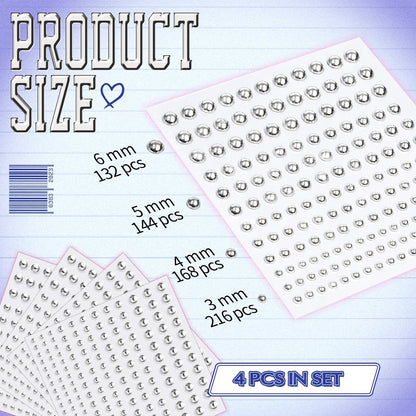 YGDZ Face Gems & Fake Piercings: Nose Stud Silver, Eyebrow, Lip, Stick On Face Stickers, Rave Accessories, Y2K Makeup for Women & Men