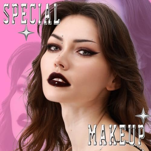 YGDZ Face Gems & Fake Piercings: Nose Stud Silver, Eyebrow, Lip, Stick On Face Stickers, Rave Accessories, Y2K Makeup for Women & Men - görsel 14