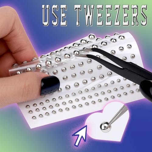 YGDZ Face Gems & Fake Piercings: Nose Stud Silver, Eyebrow, Lip, Stick On Face Stickers, Rave Accessories, Y2K Makeup for Women & Men - görsel 12
