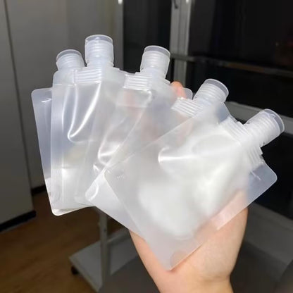10 Pack Travel Size Squeeze Pouches 30ml Clear Refillable Bottles Leakproof Toiletry Containers