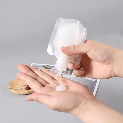 10 Pack Travel Size Squeeze Pouches 30ml Clear Refillable Bottles Leakproof Toiletry Containers