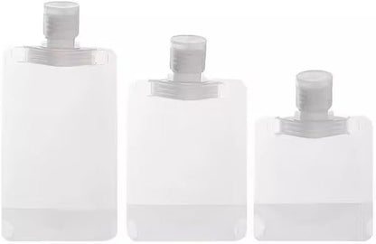 10 Pack Travel Size Squeeze Pouches 30ml Clear Refillable Bottles Leakproof Toiletry Containers