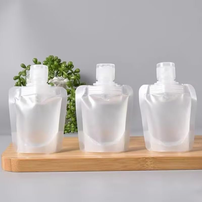 10 Pack Travel Size Squeeze Pouches 30ml Clear Refillable Bottles Leakproof Toiletry Containers - görsel 5