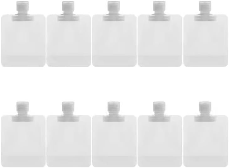 10 Pack Travel Size Squeeze Pouches 30ml Clear Refillable Bottles Leakproof Toiletry Containers - görsel 1