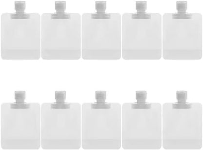 10 Pack Travel Size Squeeze Pouches 30ml Clear Refillable Bottles Leakproof Toiletry Containers