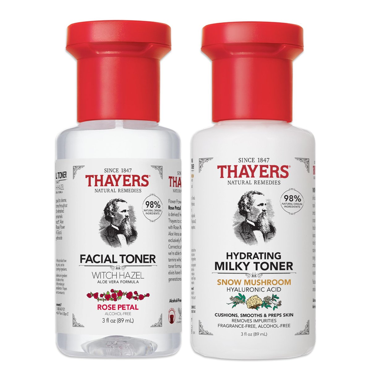 Thayers Purify & Hydrate Skin Care Set - Rose Petal Facial Toner & Hydrating Milky Toner for 48H Hydration, Pore Reduction, 2-Piece Kit - görsel 3