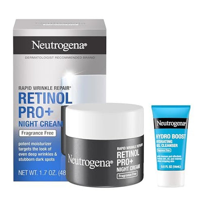 Neutrogena Rapid Wrinkle Repair Retinol Pro+ Night Cream & Hydro Boost Cleanser Duo Avelisse