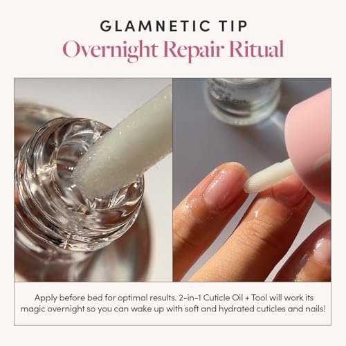 Glamnetic 2-in-1 Cuticle Oil – Nourishing Serum & Pusher for Healthy Nails with Hyaluronic Acid & Botanical Oils, 0.31 Oz Avelisse