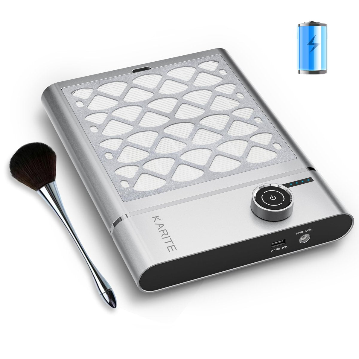 Karite Nail Dust Collector: Cordless Rechargeable Vacuum with 6000mAh Battery, 5000RPM Suction & 30 Sanding Papers Avelisse