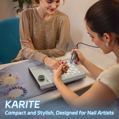 Karite Nail Dust Collector: Cordless Rechargeable Vacuum with 6000mAh Battery, 5000RPM Suction & 30 Sanding Papers Avelisse