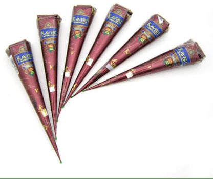 JSMA CARE Natural Henna Hair Color Cones - 6 Pack, Ready to Use Brown Henna Paste for Hair Dye Avelisse