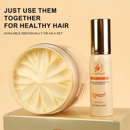 Aomimegel Hair Mask Argan Oil Set – Deep Repair & Collagen Treatment for Dry, Damaged Hair, 16.9 fl oz + 2 fl oz Avelisse