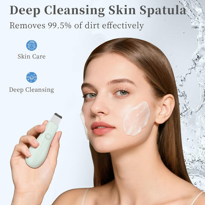 Blackhead Remover Tool - Skin Scrubber Face Spatula for Deep Pore Cleansing, Blackhead Removal for Face and Nose, Daily Skin Care for Men and Women (Green)