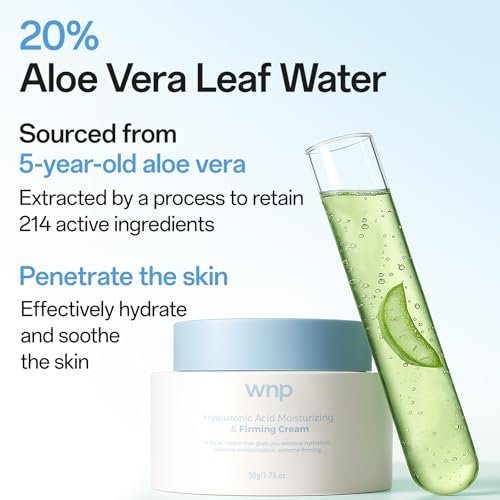WNP Hyaluronic Acid Moisturizing & Firming Cream – 4D Hyaluronic Acid, Aloe Vera, Peptides, Collagen, Ceramides Anti-Aging Face Moisturizer for Fine Lines, Wrinkles, Dry & Sensitive Skin Avelisse