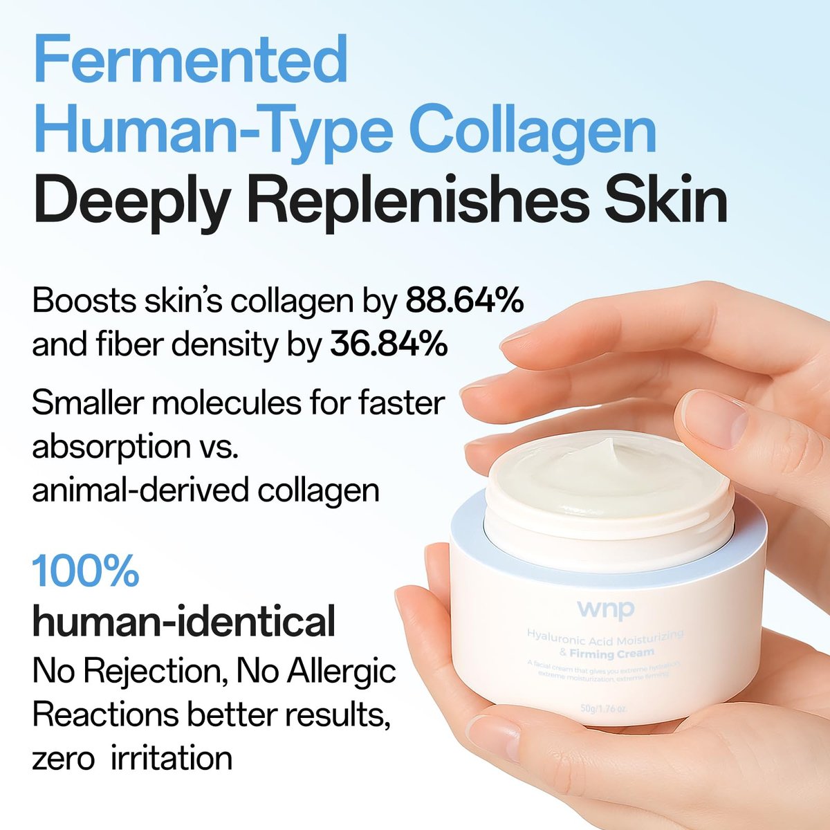 WNP Hyaluronic Acid Moisturizing & Firming Cream – 4D Hyaluronic Acid, Aloe Vera, Peptides, Collagen, Ceramides Anti-Aging Face Moisturizer for Fine Lines, Wrinkles, Dry & Sensitive Skin Avelisse