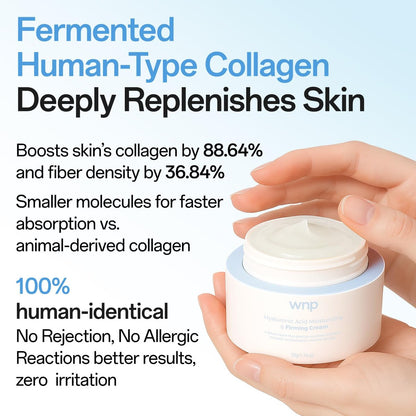 WNP Hyaluronic Acid Moisturizing & Firming Cream – 4D Hyaluronic Acid, Aloe Vera, Peptides, Collagen, Ceramides Anti-Aging Face Moisturizer for Fine Lines, Wrinkles, Dry & Sensitive Skin Avelisse