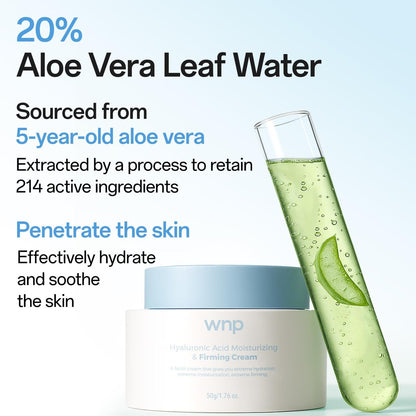 WNP Hyaluronic Acid Moisturizing & Firming Cream – 4D Hyaluronic Acid, Aloe Vera, Peptides, Collagen, Ceramides Anti-Aging Face Moisturizer for Fine Lines, Wrinkles, Dry & Sensitive Skin Avelisse