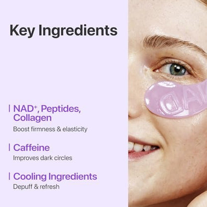 numbuzin No.9 Eye Patches - NAD+ Collagen Gel Eye Masks with Peptides, Caffeine & Niacinamide - Cooling Under Eye Patches for Puffy Eyes & Eyebags (5 Pairs/10 Patches)