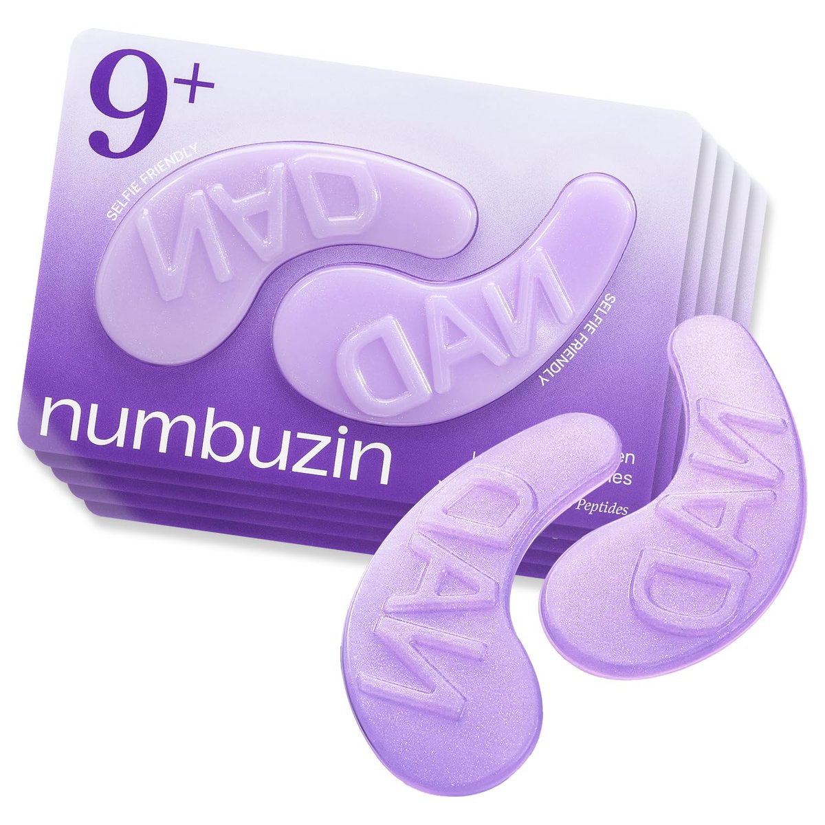 numbuzin No.9 Eye Patches - NAD+ Collagen Gel Eye Masks with Peptides, Caffeine & Niacinamide - Cooling Under Eye Patches for Puffy Eyes & Eyebags (5 Pairs/10 Patches) - görsel 1
