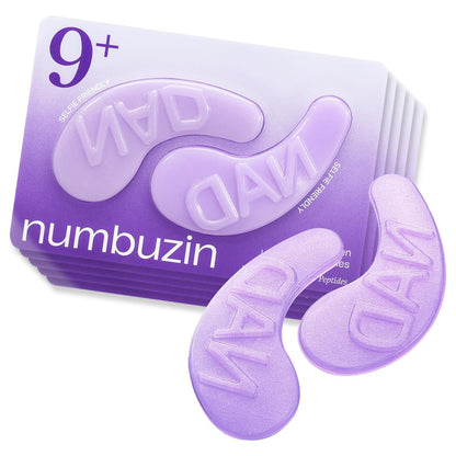 numbuzin No.9 Eye Patches - NAD+ Collagen Gel Eye Masks with Peptides, Caffeine & Niacinamide - Cooling Under Eye Patches for Puffy Eyes & Eyebags (5 Pairs/10 Patches)