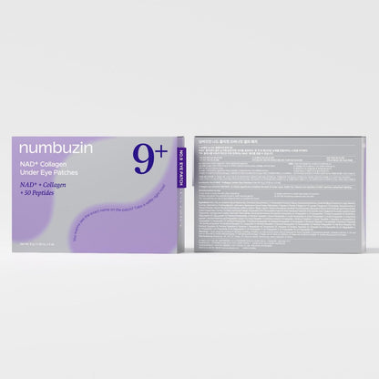 numbuzin No.9 Eye Patches - NAD+ Collagen Gel Eye Masks with Peptides, Caffeine & Niacinamide - Cooling Under Eye Patches for Puffy Eyes & Eyebags (5 Pairs/10 Patches)