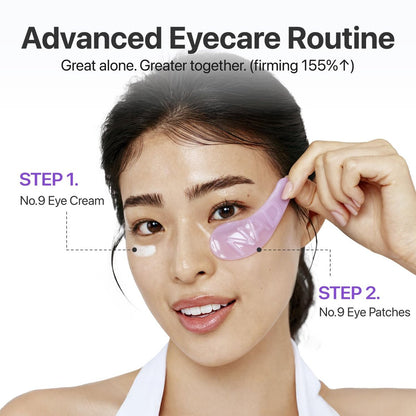numbuzin No.9 Eye Patches - NAD+ Collagen Gel Eye Masks with Peptides, Caffeine & Niacinamide - Cooling Under Eye Patches for Puffy Eyes & Eyebags (5 Pairs/10 Patches)