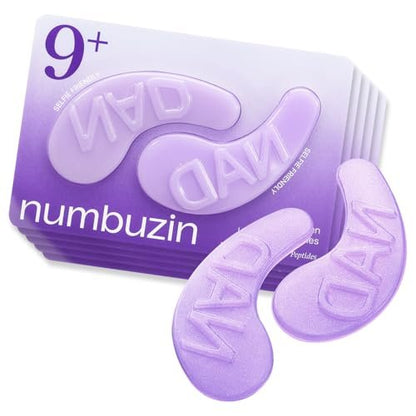 numbuzin No.9 Eye Patches - NAD+ Collagen Gel Eye Masks with Peptides, Caffeine & Niacinamide - Cooling Under Eye Patches for Puffy Eyes & Eyebags (5 Pairs/10 Patches)