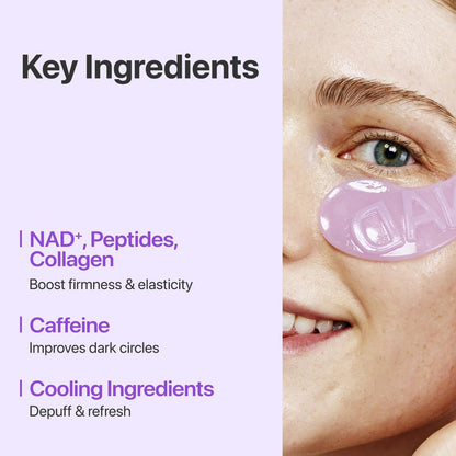 numbuzin No.9 Eye Patches - NAD+ Collagen Gel Eye Masks with Peptides, Caffeine & Niacinamide - Cooling Under Eye Patches for Puffy Eyes & Eyebags (5 Pairs/10 Patches)