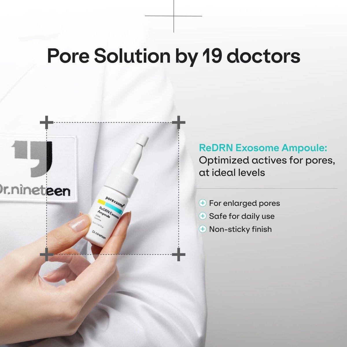Dr.nineteen PoreXsome ReDRN Exosome Ampoule – Biome PDRN 750,000ppm + Retinol + Exosome Face Serum for Pore Tightening & Firming | Korean Skin Care (0.50 fl.oz. x 2) - görsel 3