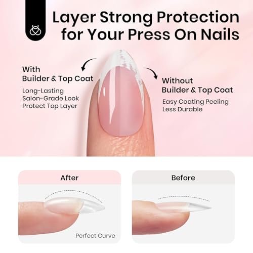 Beetles 2-Pack 15ml HEMA-Free Nail Glue Builder Gel - Clear Builder for Nail Strengthening, Thickening, and Apex Extension - UV Light Required - DIY Salon Manicure Gift for Women - görsel 14