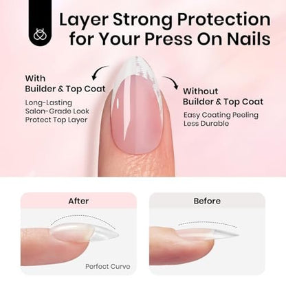 Beetles 2-Pack 15ml HEMA-Free Nail Glue Builder Gel - Clear Builder for Nail Strengthening, Thickening, and Apex Extension - UV Light Required - DIY Salon Manicure Gift for Women