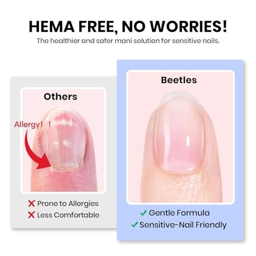 Beetles 2-Pack 15ml HEMA-Free Nail Glue Builder Gel - Clear Builder for Nail Strengthening, Thickening, and Apex Extension - UV Light Required - DIY Salon Manicure Gift for Women - görsel 6