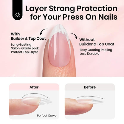 Beetles 2-Pack 15ml HEMA-Free Nail Glue Builder Gel - Clear Builder for Nail Strengthening, Thickening, and Apex Extension - UV Light Required - DIY Salon Manicure Gift for Women