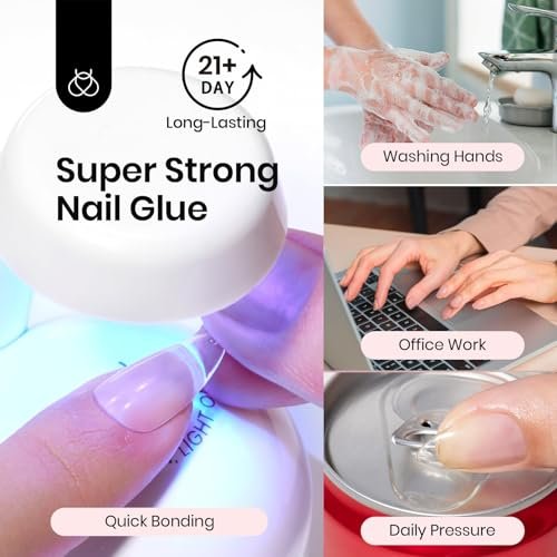 Beetles 2-Pack 15ml HEMA-Free Nail Glue Builder Gel - Clear Builder for Nail Strengthening, Thickening, and Apex Extension - UV Light Required - DIY Salon Manicure Gift for Women - görsel 8