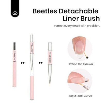 Beetles 2-Pack 15ml HEMA-Free Nail Glue Builder Gel - Clear Builder for Nail Strengthening, Thickening, and Apex Extension - UV Light Required - DIY Salon Manicure Gift for Women
