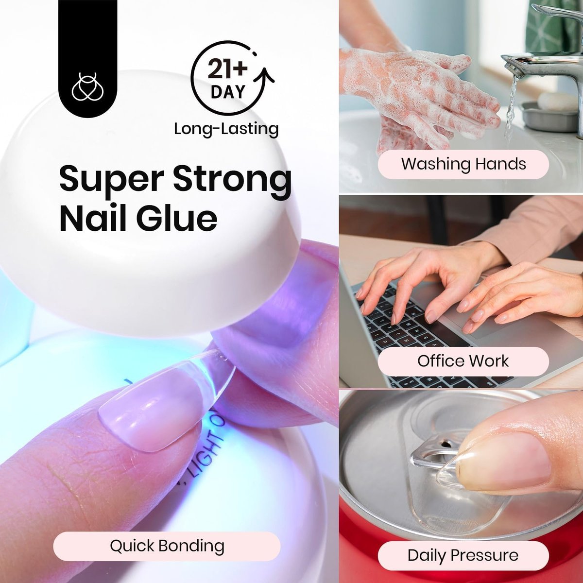 Beetles 2-Pack 15ml HEMA-Free Nail Glue Builder Gel - Clear Builder for Nail Strengthening, Thickening, and Apex Extension - UV Light Required - DIY Salon Manicure Gift for Women - görsel 7
