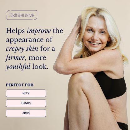 SKINTENSIVE Crepe Cream – Advanced Crepey Skin Cream for Firmer, Smoother Appearance – Harvard-Trained Dermatologist Formulated – Premium Body and Neck Creme – 4 oz Avelisse