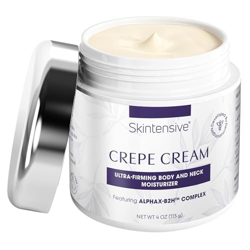 SKINTENSIVE Crepe Cream – Advanced Crepey Skin Cream for Firmer, Smoother Appearance – Harvard-Trained Dermatologist Formulated – Premium Body and Neck Creme – 4 oz Avelisse