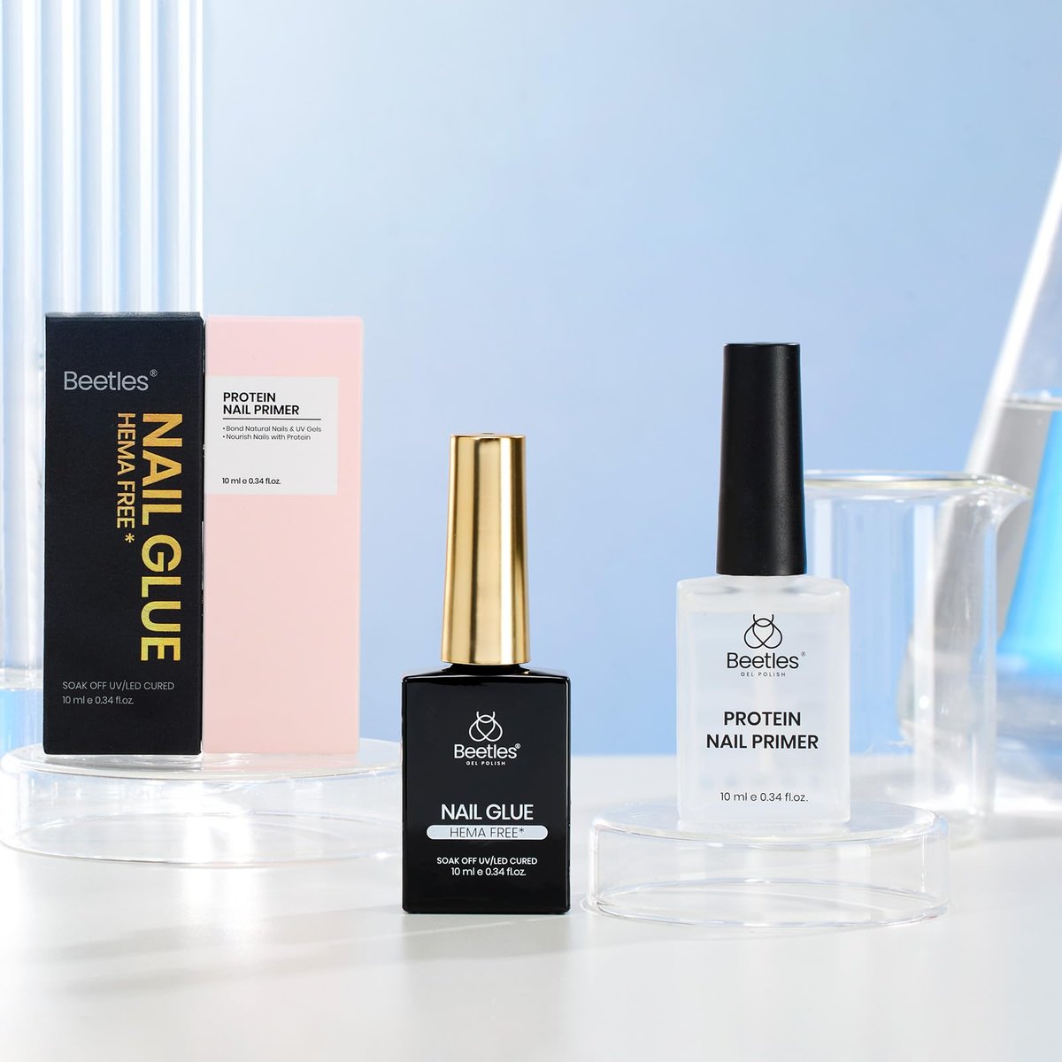 Beetles HEMA-Free Nail Glue & Primer Set – 2Pcs 10ml Super Strong 9 in 1 Bonding Gel and Primer for Acrylic Nails, Long-Lasting Professional Kit (UV Light Required) - görsel 15