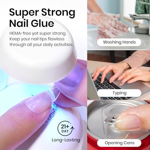 Beetles HEMA-Free Nail Glue & Primer Set – 2Pcs 10ml Super Strong 9 in 1 Bonding Gel and Primer for Acrylic Nails, Long-Lasting Professional Kit (UV Light Required) - görsel 12